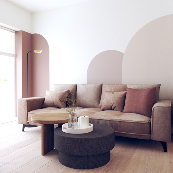 wygodna kanapa w minimalistycznym estetycznym wnęt